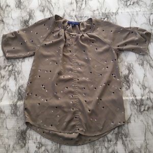 Apt. 9 Women’s short Sleeve Beige Blouse, Size XS